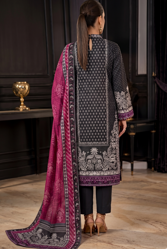 Asim Jofa Inspired 3 Piece Unstitched Lawn Suit for Women Premium Summer Lawn Dress with Printed Shirt Trouser & Dupatta