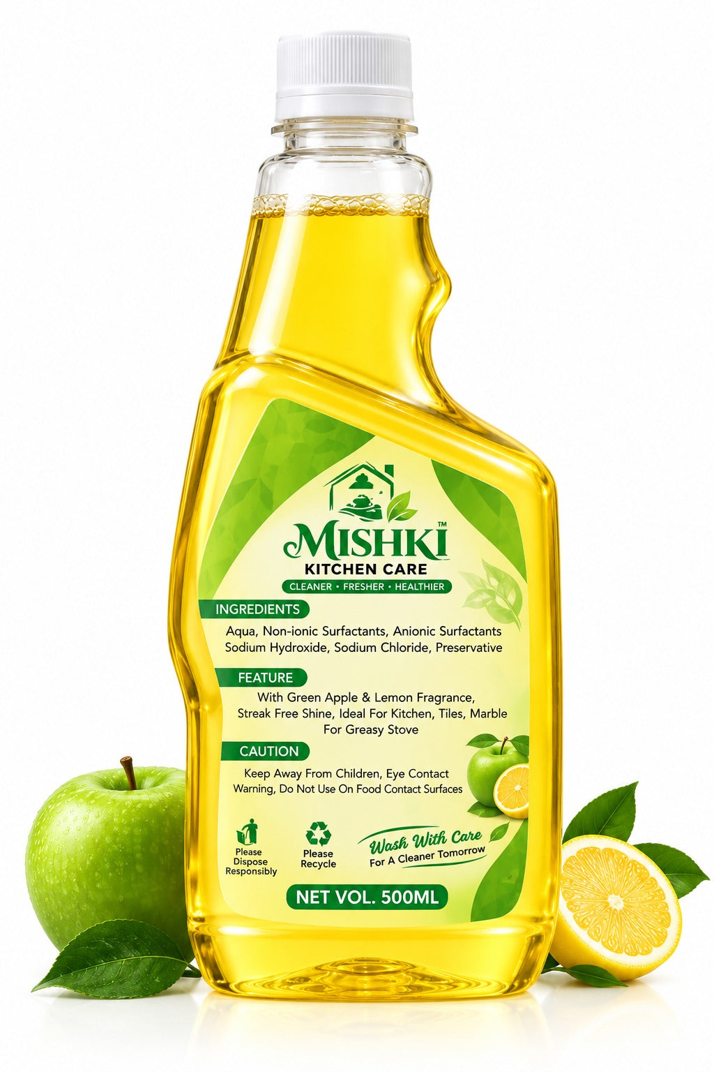 Mishki Kitchen Cleaner & Degreaser 500ml – Grease & Oil Remover