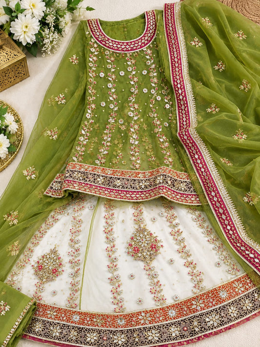 Handmade Applique Gotta Work Lehenga / Maxi on net stuff