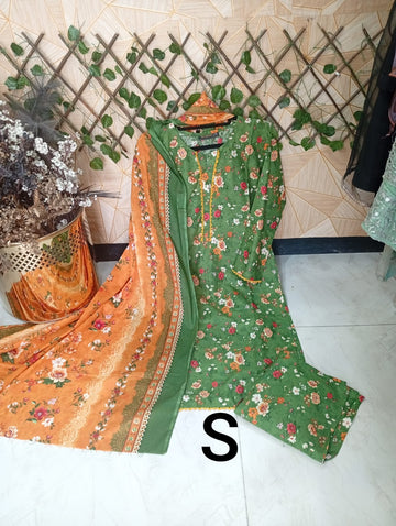 Lawn 3pc in small (binsaed fabric)