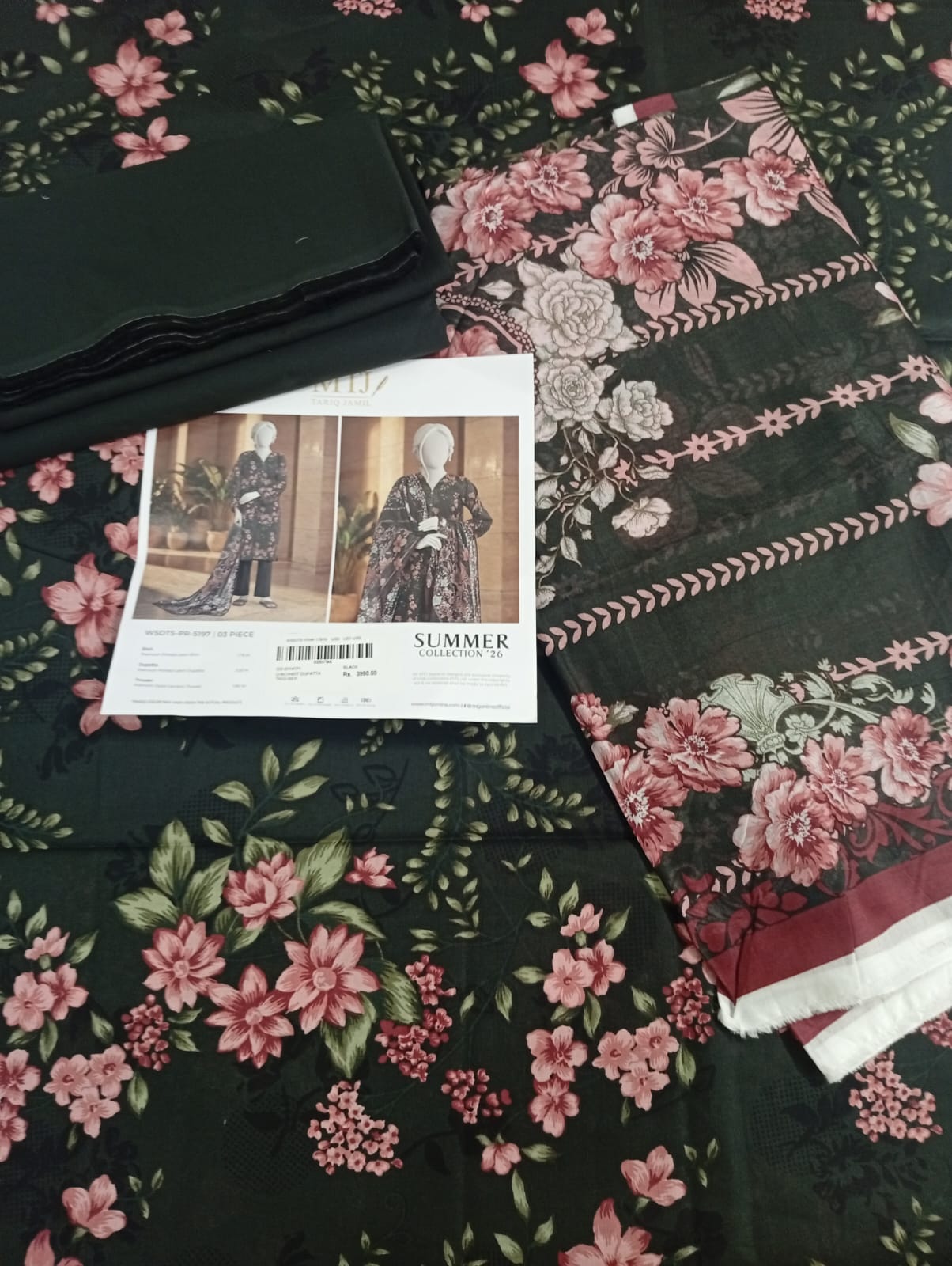 MTJ 3PC Lawn Suit – Premium Unstitched Summer Collection