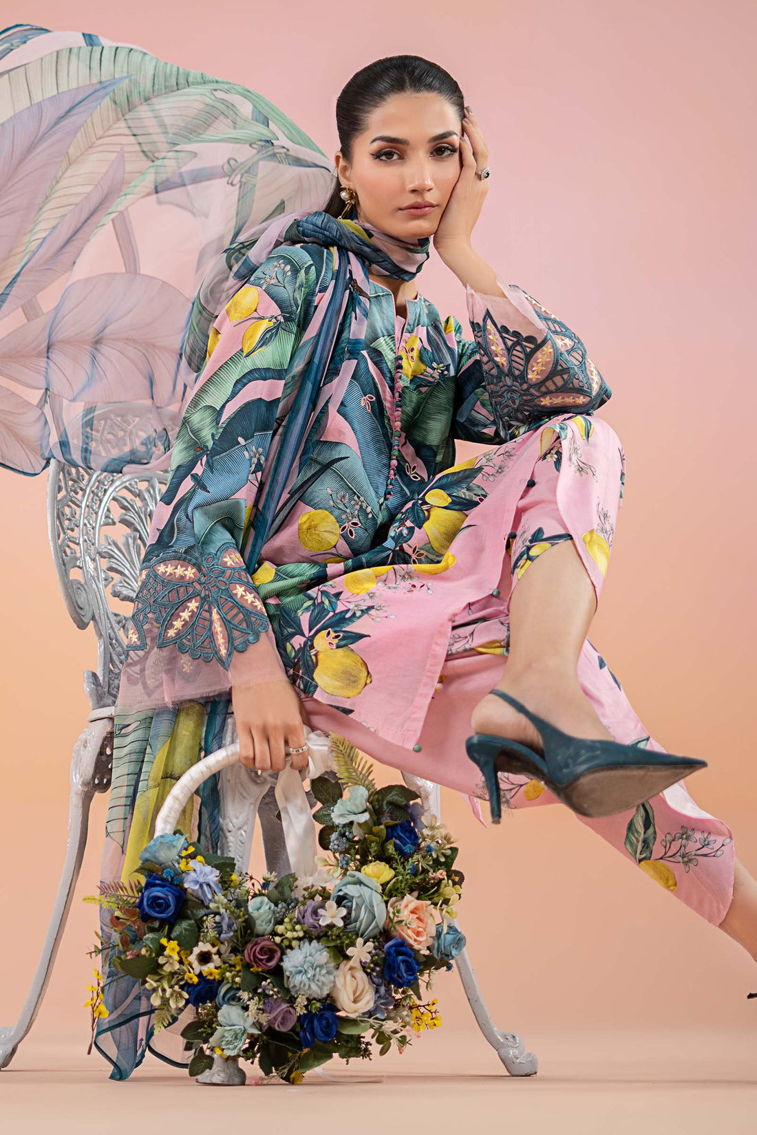 Maria B M Prints l Printed Lawn Pink Suit | MPS-2503-B