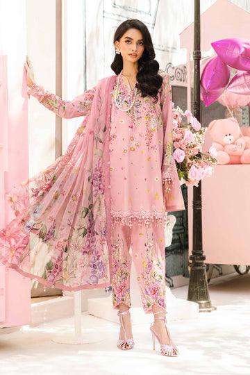 Maria B l 3 Piece Unstitched Embroidered Lawn Suit | MPT-2603-B