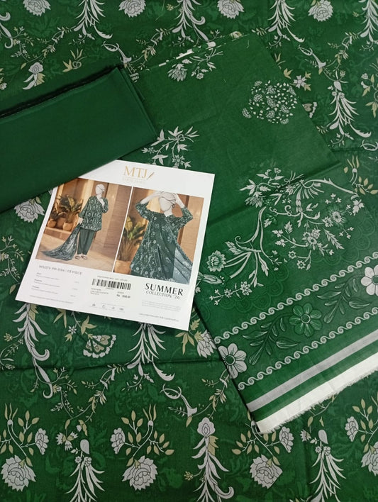MTJ 3PC Lawn Suit – Premium Unstitched Summer Collection