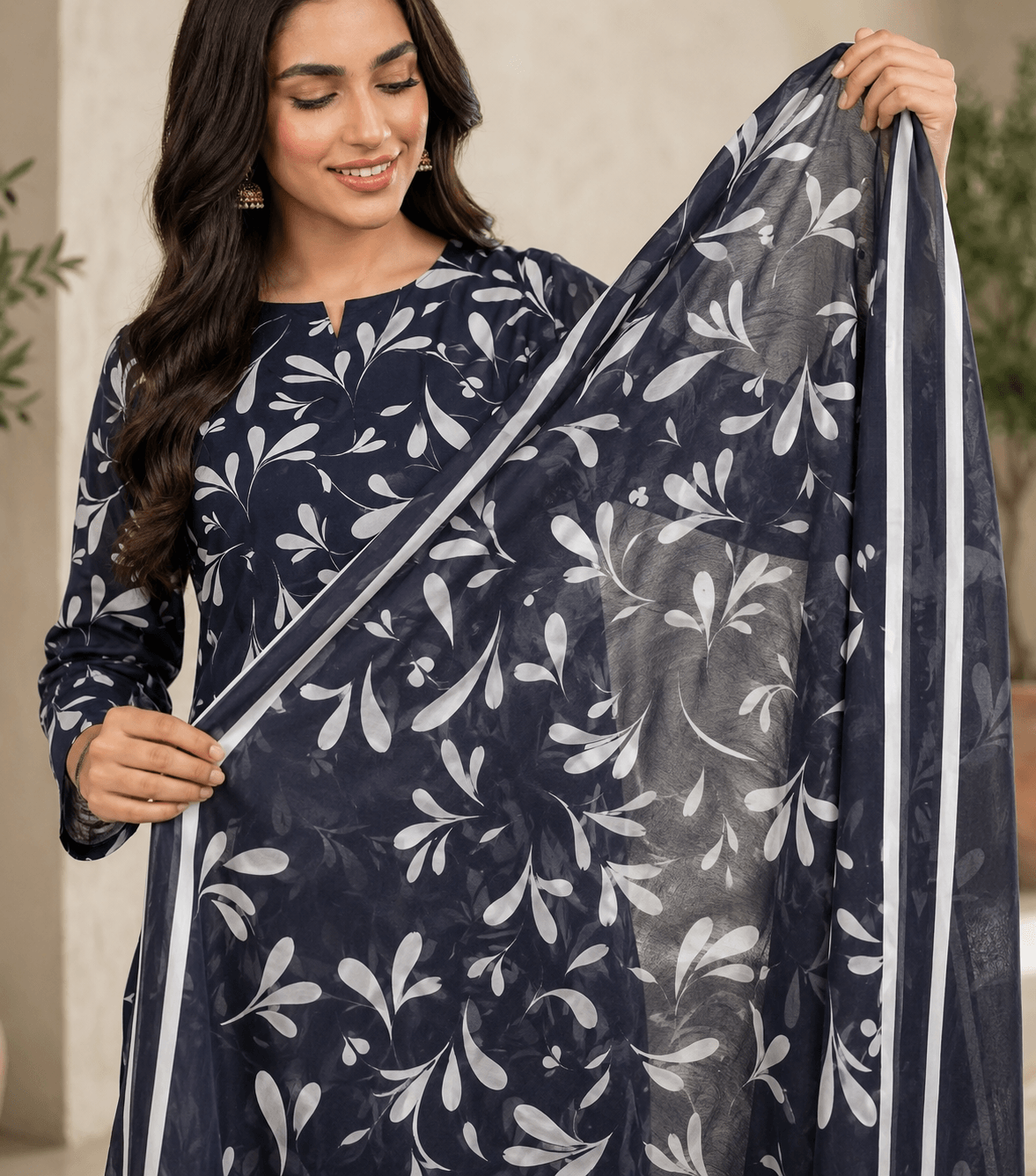 3 Piece Unstitched Premium Lawn Printed Suit for Women