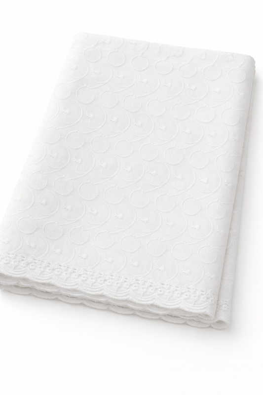 Chikankari Lawn Cotton Chadar – Lightweight Traditional & Trendy Shawl (2.5 x 1.25)