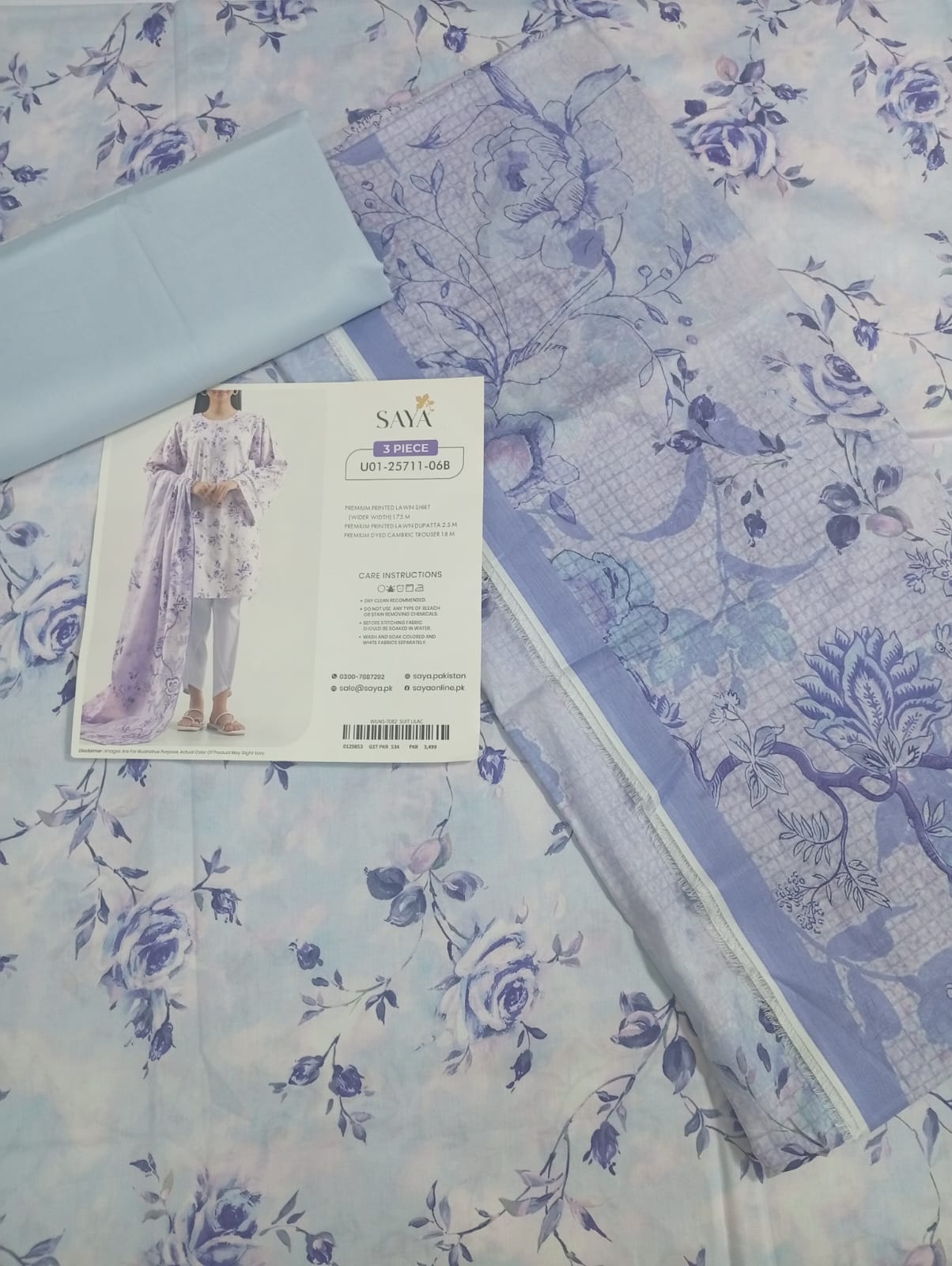 Saya Inspired 3PC Lawn Suit for Women
