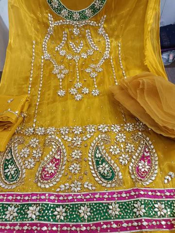 2pc Shisha Silk Gota work (silk shirt organza dupata)