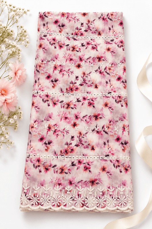 Chikankari Lawn Cotton Chadar – Lightweight Traditional & Trendy Shawl (2.5 x 1.25)