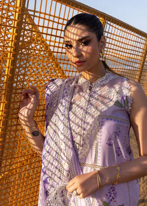 Crimson LAVENDER Luxury Lawn Embroidered 3 Piece Dress - F98