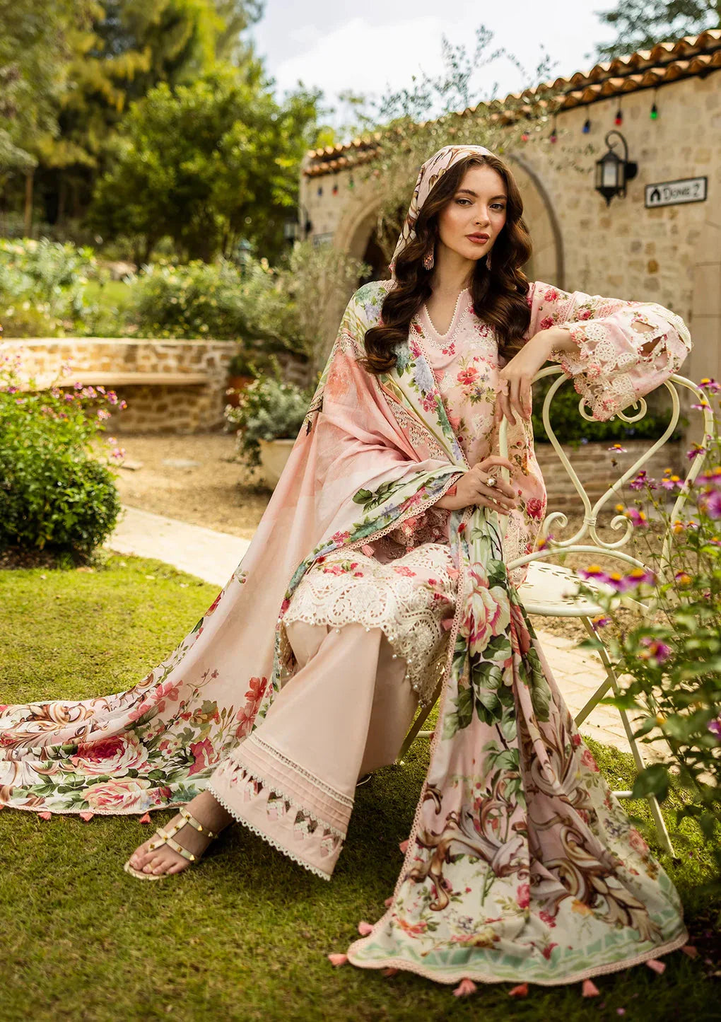 Elaf Premium Prints Chikankari Lawn Unstitched 3Pc Suit ELK-04B TRUE LOVE