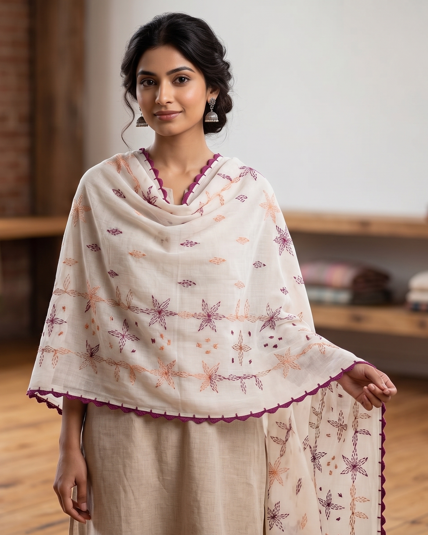 Beautiful Handmade Embroidered  Shawl