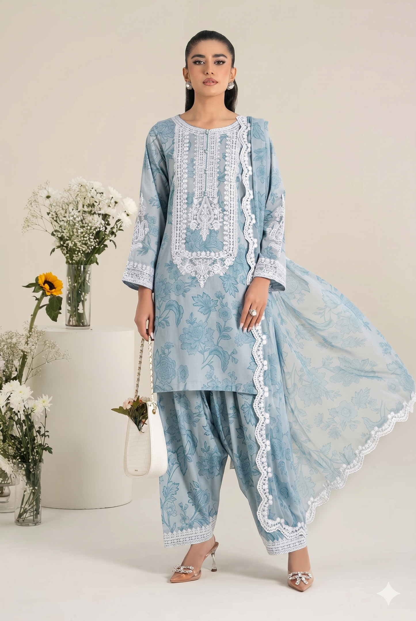Maria b Premium lawn 3pc Unstitched Summer Dress