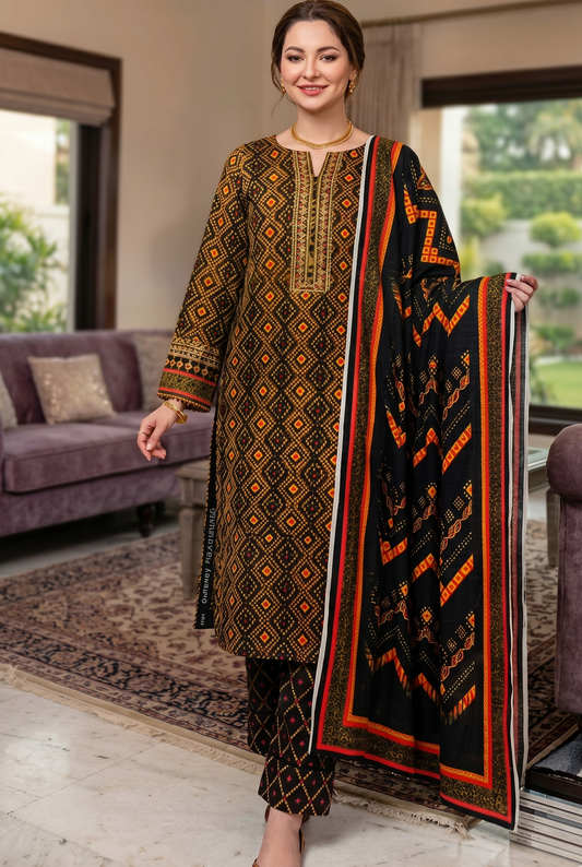 Ayra Chunri Print 3 Piece Lawn Suit for Women