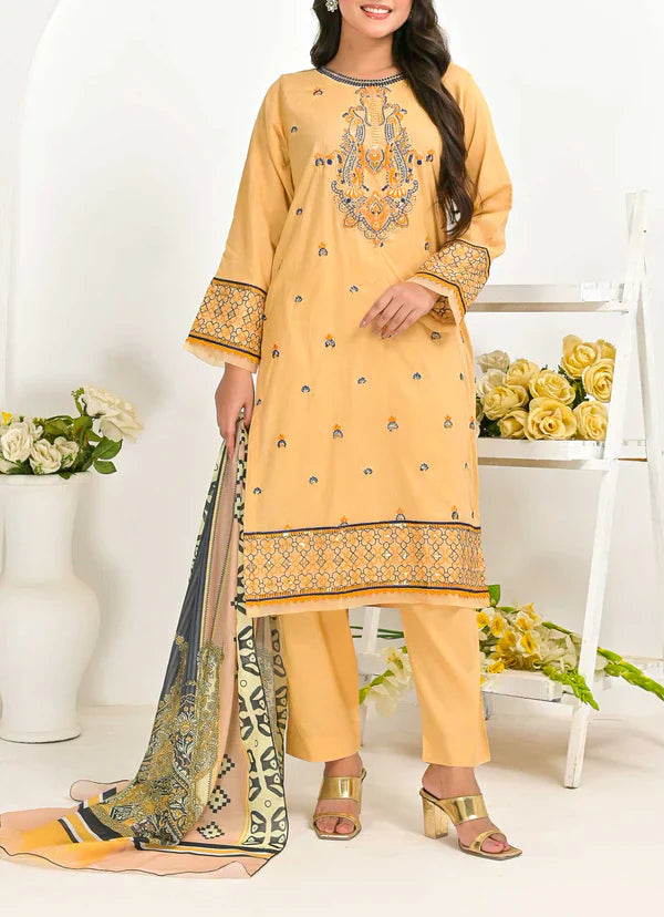 Lawn embroidered 3pc stiched by pret diaries