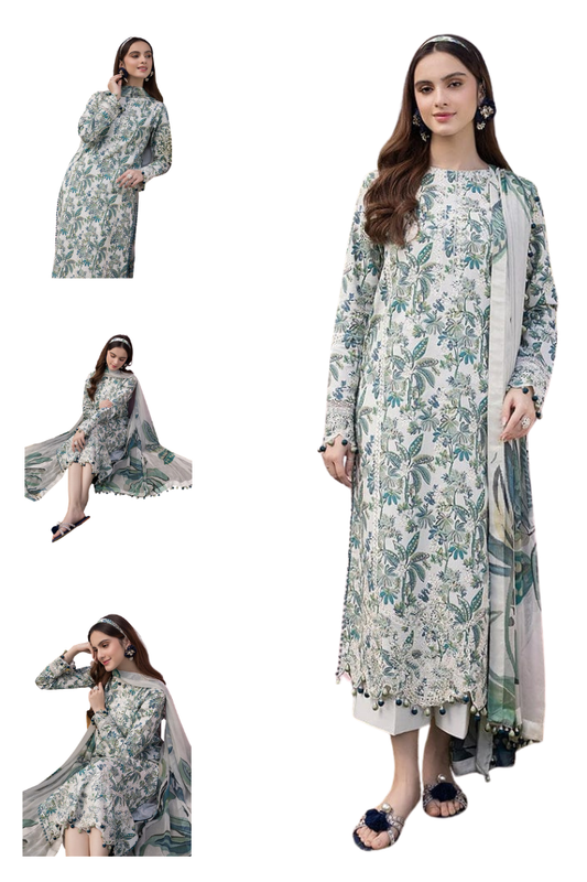 Crimson Premium lawn Unstitched 3pc Dress for Women