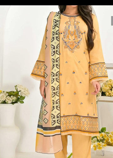 Lawn embroidered 3pc stiched by pret diaries