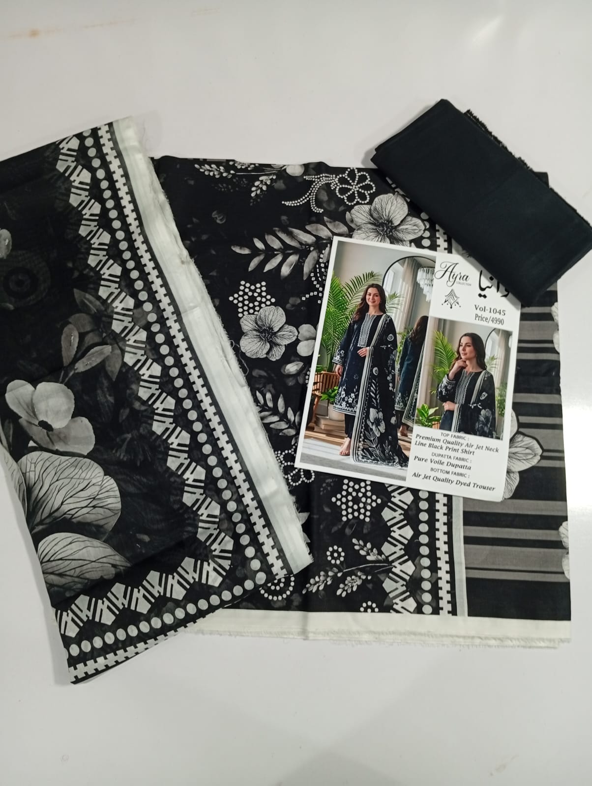 3PC Black Printed Lawn Suit Muharram Collection