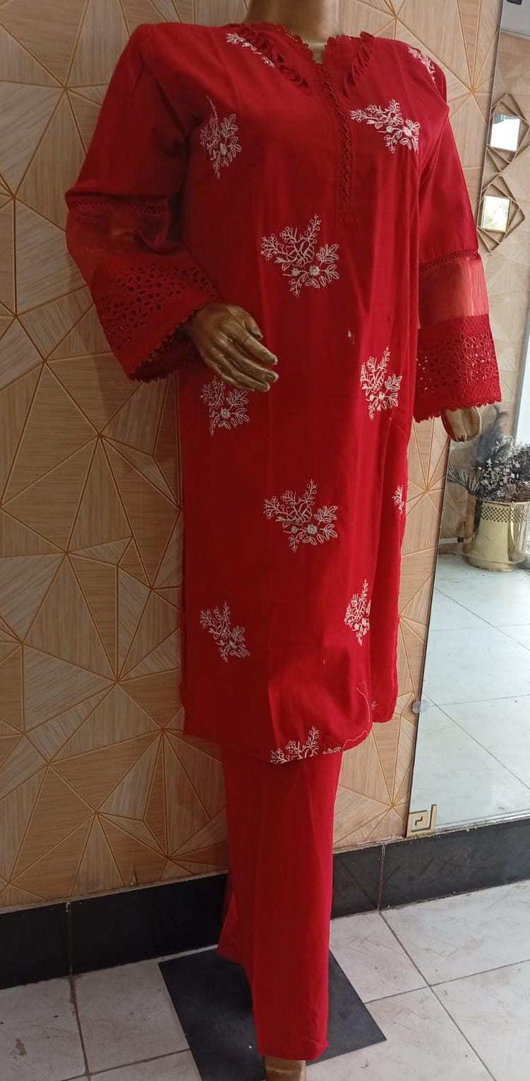 premium Khaddar embroidered cordset (shirt trouser)