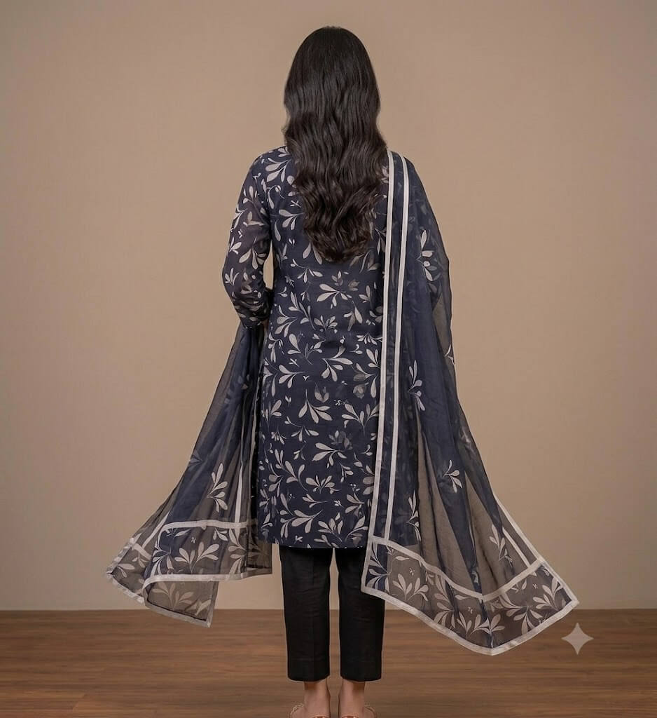 3 Piece Unstitched Premium Lawn Printed Suit for Women