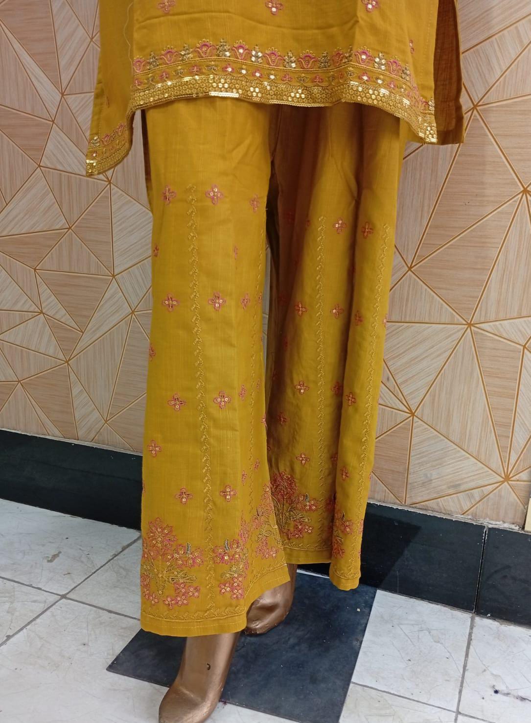 premium Khaddar embroidered cordset (shirt trouser)