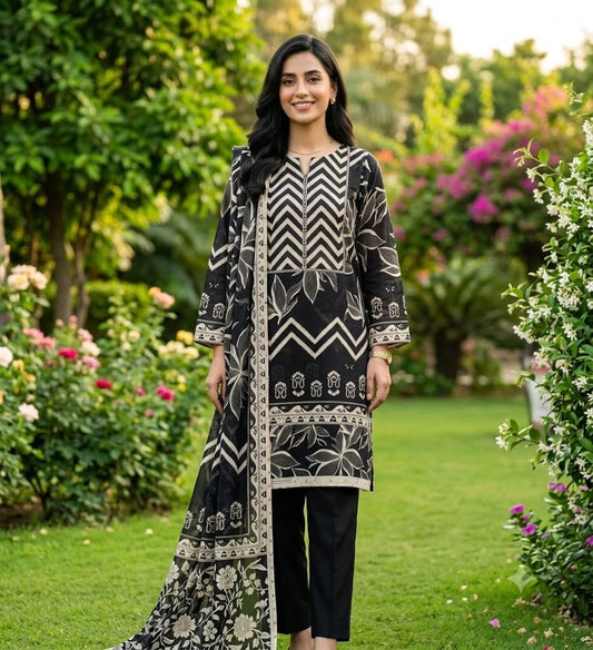 Premium 3 Piece Unstitched Lawn Suit