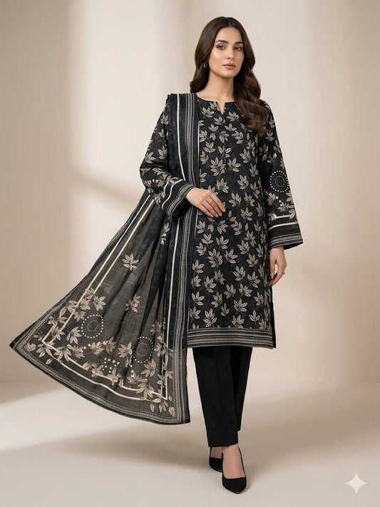 Soft Pure Lawn Airjet Suit 3 Piece | Breathable Lawn Collection with Kinari | Women's Summer Dress