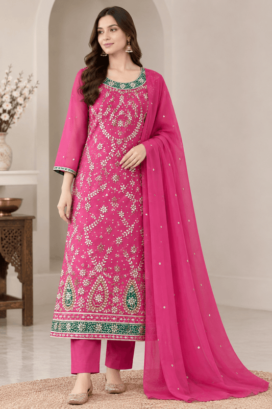Handmade Gotta Collection Organza 2Pc Unstitched (Shirt & Dupatta)