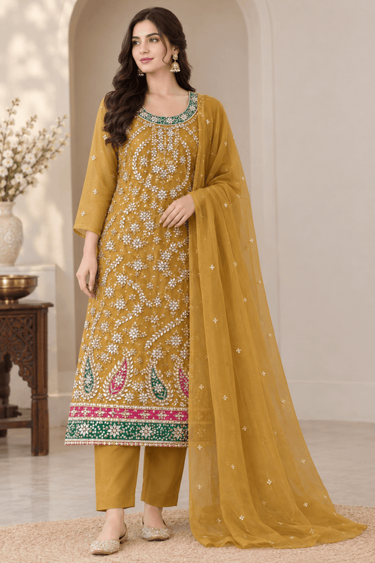 Handmade Gotta Collection Organza 2Pc Unstitched (Shirt & Dupatta)