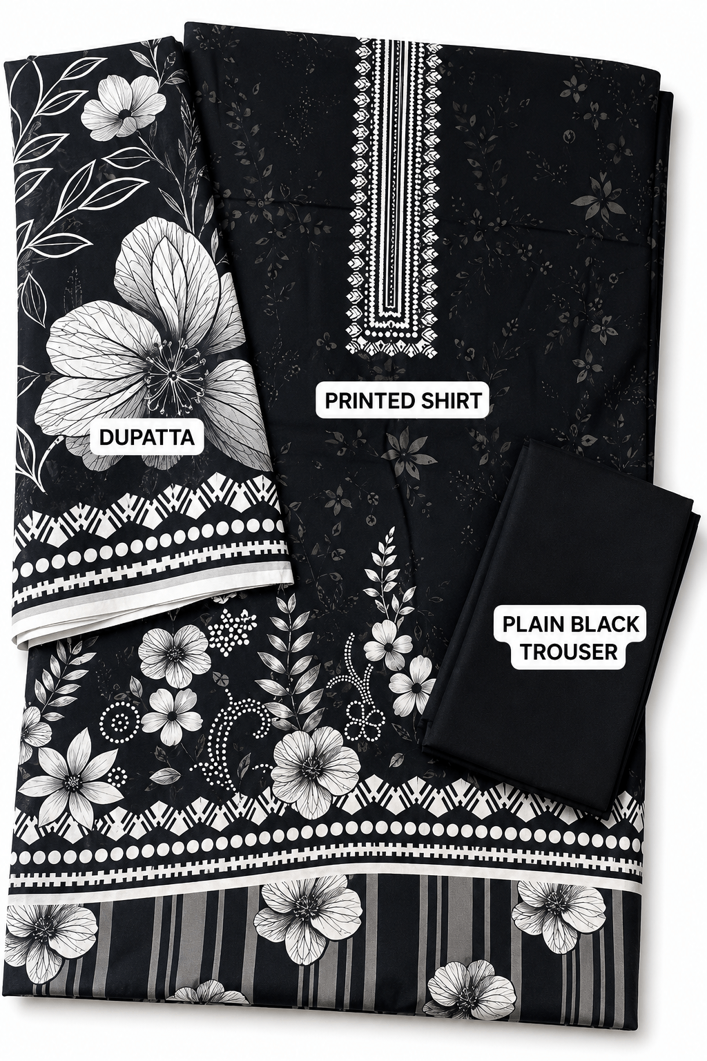 Muharram Pure Lawn 3 Piece Suit
