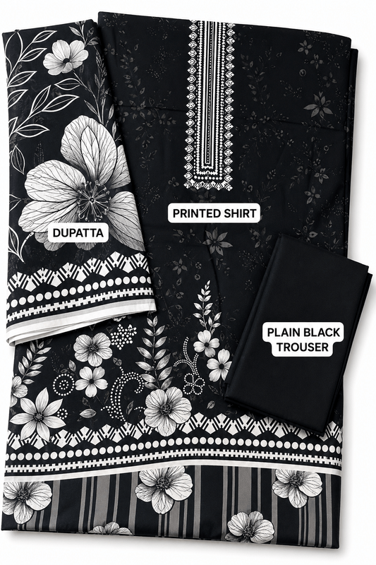 Muharram Pure Lawn 3 Piece Suit