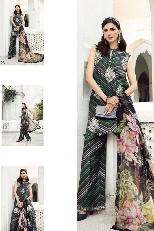 Maria B Inspired 3 Piece Lawn Suit – Premium 90/70 Lawn Unstitched Dress for Women | Summer Collection Pakistani Lawn Suit