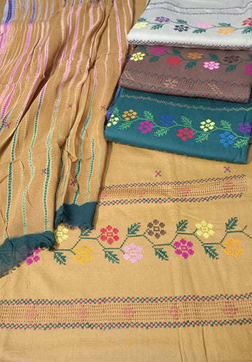 handmade 3pc tarkashi wd cross stich