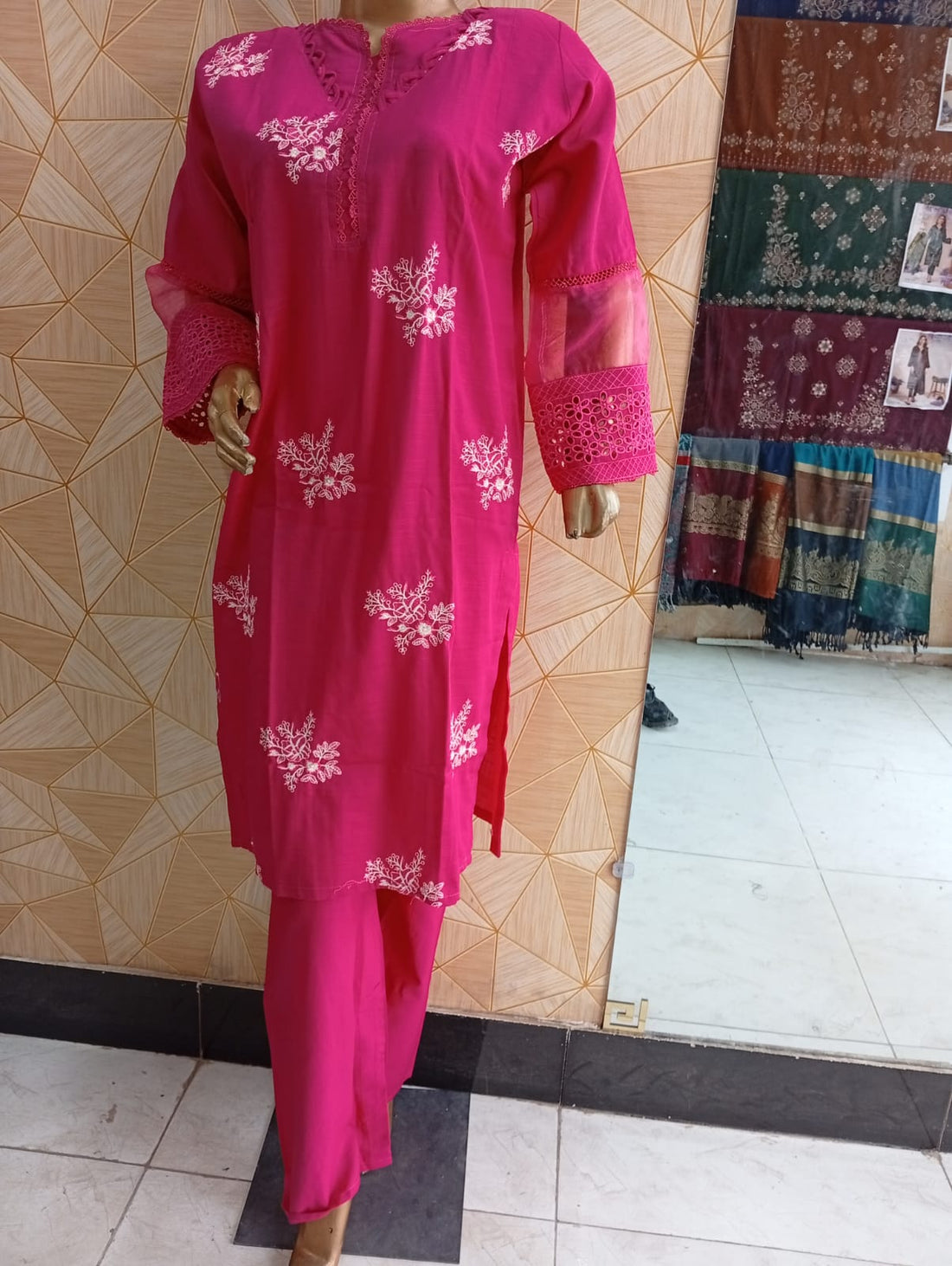 premium Khaddar embroidered cordset (shirt trouser)