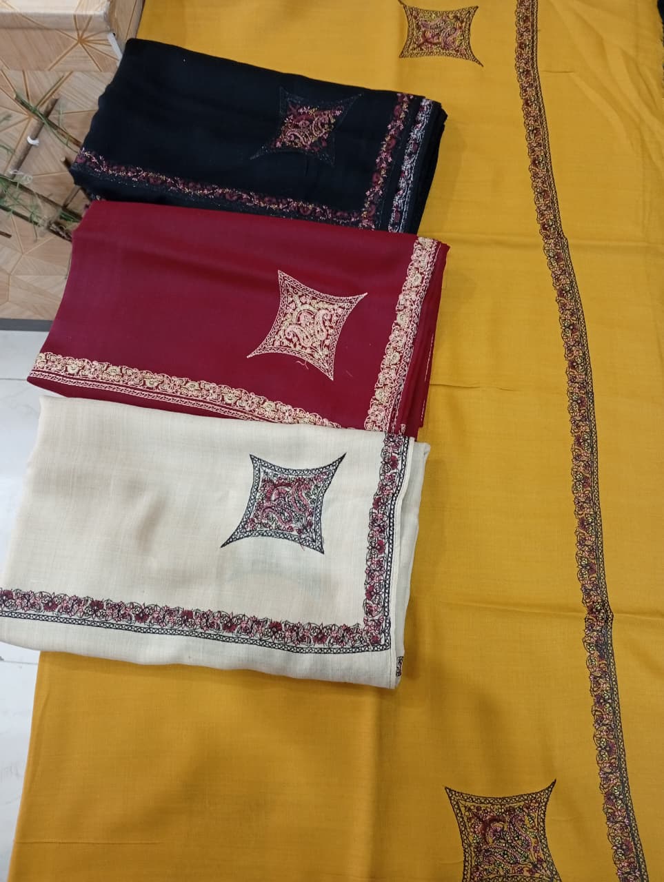 Pashmina embroidered Shaw in large size