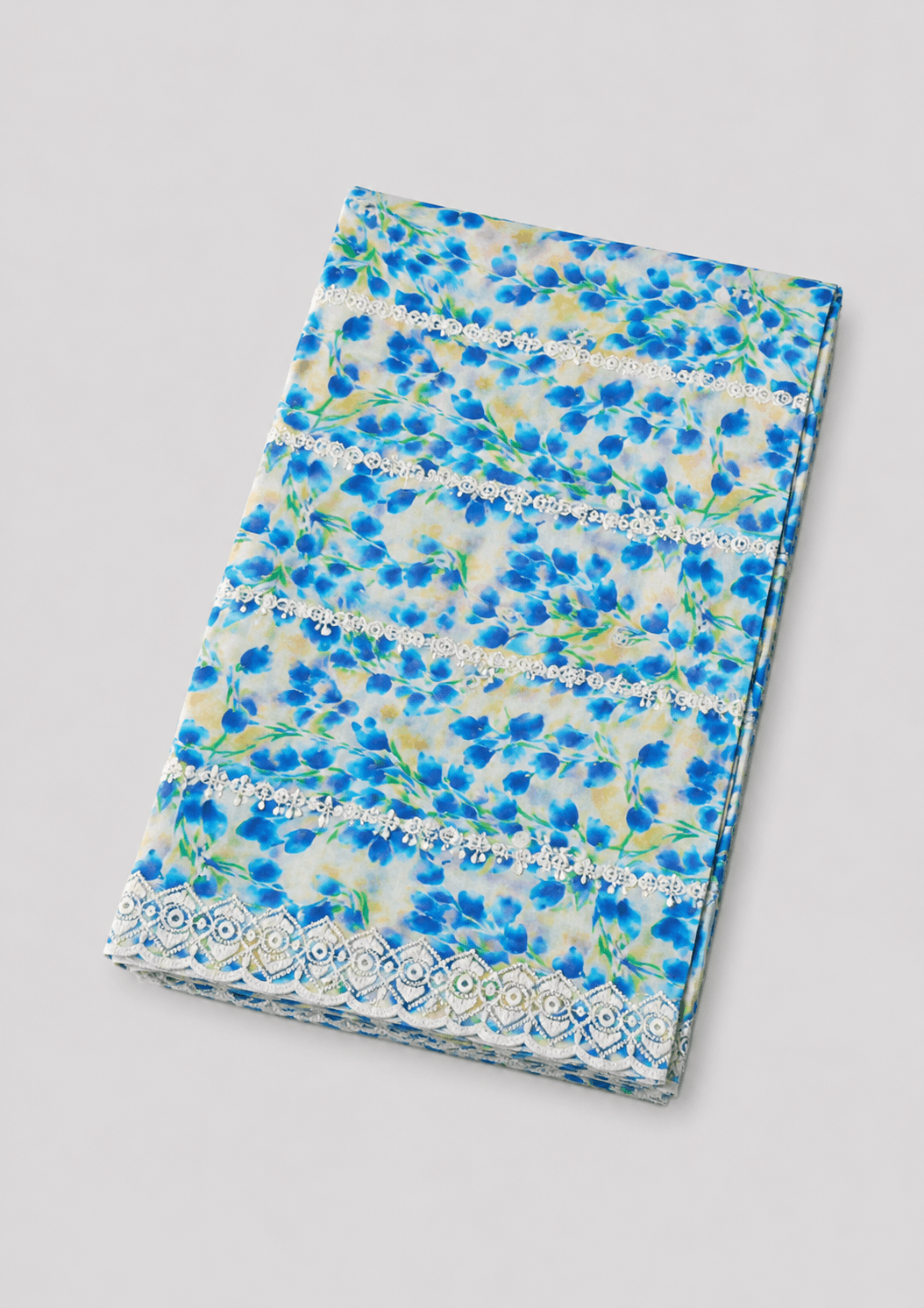 Premium Printed Lawn Chikankari Fabric – 2.6 Meter Soft Lawn