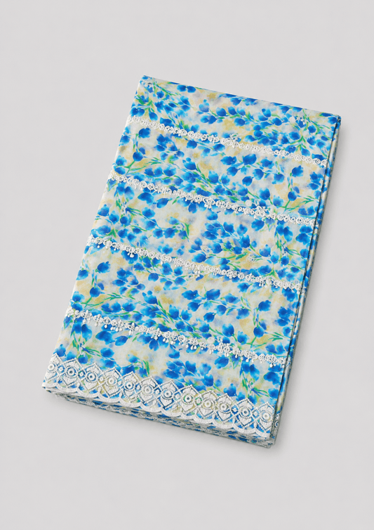 Premium Printed Lawn Chikankari Fabric – 2.6 Meter Soft Lawn