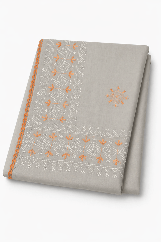 Handmade Embroidered Lawn Chadar Shadow Work Summer Shawl