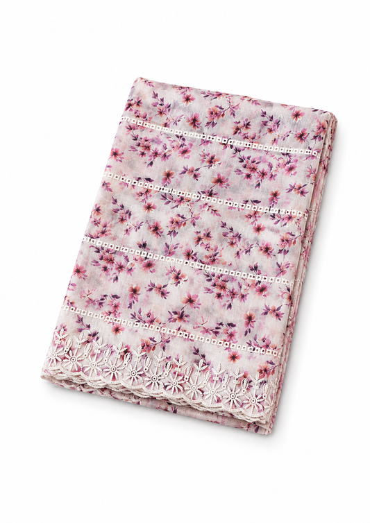 Chikankari Lawn Cotton Chadar – Lightweight Traditional & Trendy Shawl (2.5 x 1.25)