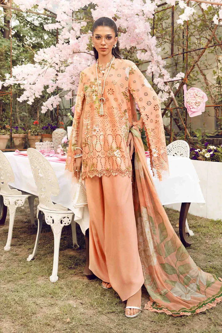 Mariab Lawn Unstitched Embroidered 3Pc wd Patches (same as orignal)